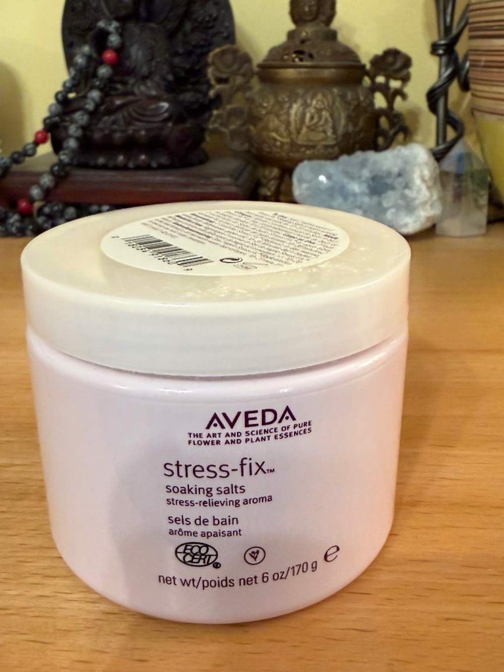 Aveda Stress-Fix Soaking Salts 6 oz Lavender Clary Sage Vegan Bath Relax Calm